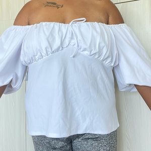 White Off The Shoulder Blouse